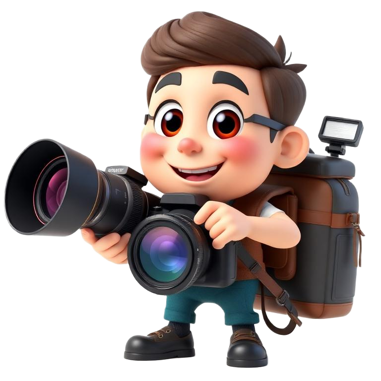 Mascote fotógrafo do Contrata Já